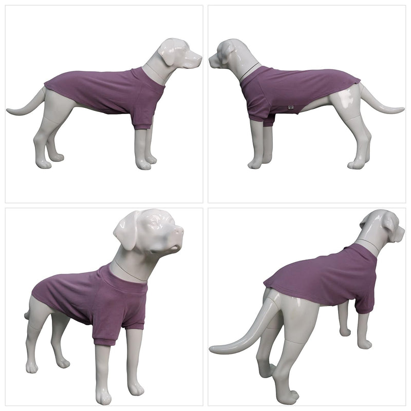 Lovelonglong Ribbed Dog T-Shirt Cotton Knitted Dog Sweaters for All Season Pet T-Shirts for Large Medium Small Dogs Taro Purple 3XL 3XL (for Large Dog)