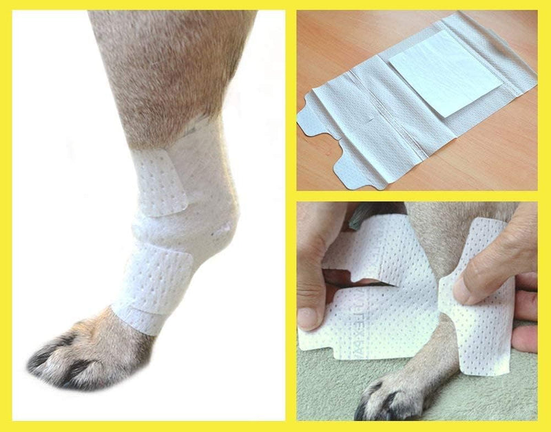 Joint and Large Area Wound Bandages for Dogs Cats & Other Pets. Great for Leg Joint sprains and Tail Injuries! Non Adhesive Breathable Non-Slip Disposable Washable Value Pack (Medium 12pk) White Medium 12pk - PawsPlanet Australia