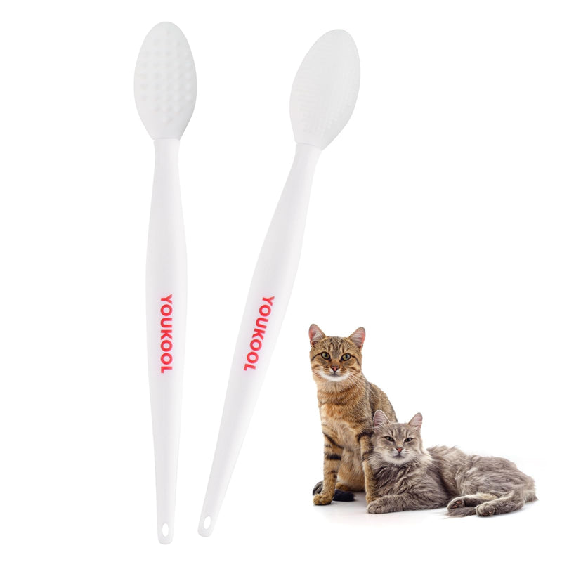 2PCS Pet Black Seed Brush for Cat Chin Acne & Blackhead Removal | Silicone Double-sided Grooming Brush for Acne Treatment | Acne Removing Tool|Cat Grooming Essentials,White White - PawsPlanet Australia