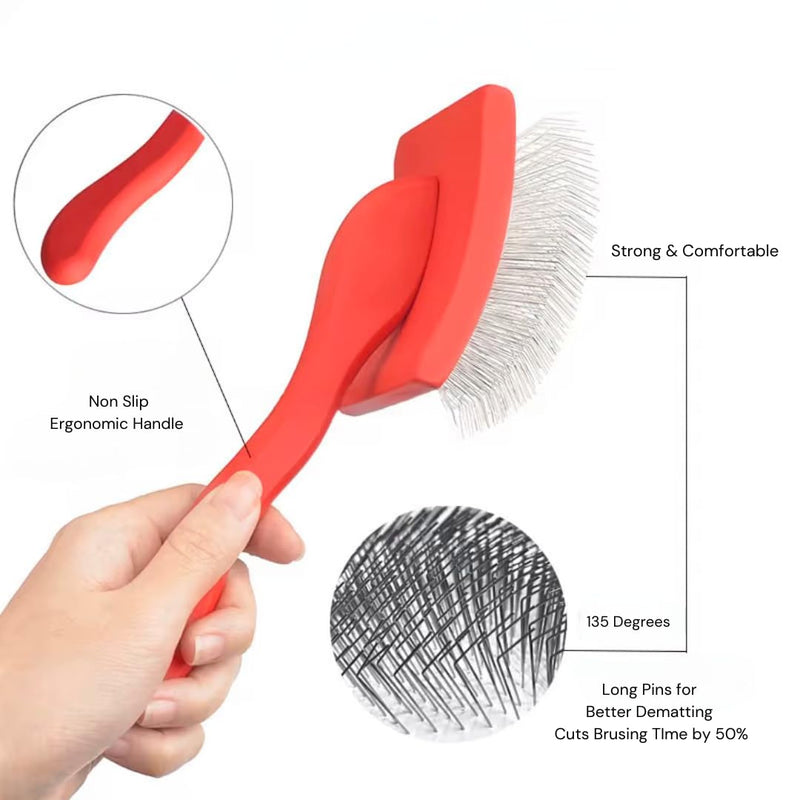 Professional Large Slicker Brush for Dogs (Goldendoodles, Labradoodles, Poodles, Golden Retrievers and more) Pet Grooming Brush with Long Stainless steel Pins for Dematting - PawsPlanet Australia
