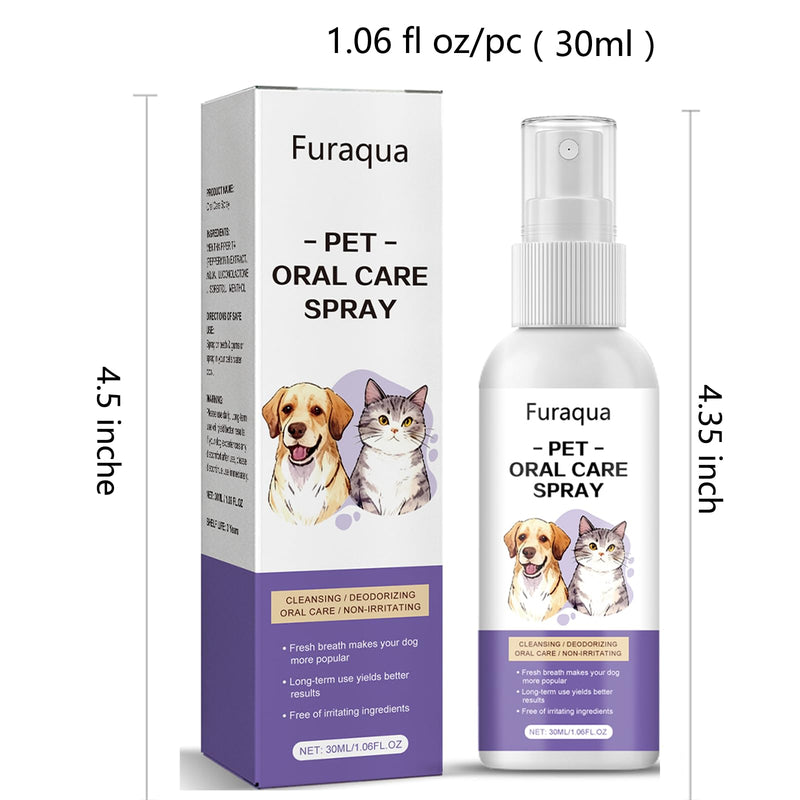 Pet Dental Spray, Dog Dental Care Spray, 1.014 Fl Oz Dog Natural Ingredients Extract, Breath Freshener Freshen Breath and Aid in Daily Oral Hygiene, Suitable for Different Pets - PawsPlanet Australia