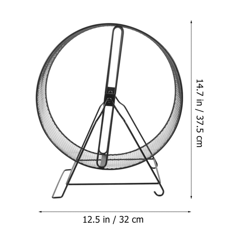 Mikikit Hamster Toys Hamster Wheel, Interesting Hamster Running Wheel Mesh Hamster Exercise Wheel Household Hedgehog Running Toy Hamster with Rack for Hamsters Gerbils Rat Small Pet Hamster Wheel Black3 - PawsPlanet Australia