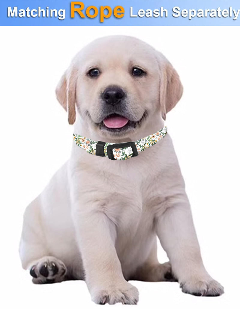 Dog Collar, Cute Dog Collar for Small Medium Large Dogs, Personalized Adjustable Soft Pet Collars with Quick Release Buckle for Walking Running, Beautiful Boho Leaf - PawsPlanet Australia