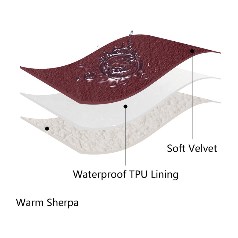 Waterproof Dog Blankets for Large Dogs, Washable Pet Blanket for Indoor Cats, Plush Sherpa Puppy Throw Furniture Protector for Bed Couch Sofa(40"x50",L,Burgundy Red) Burgundy Red 40x50 Inches - PawsPlanet Australia