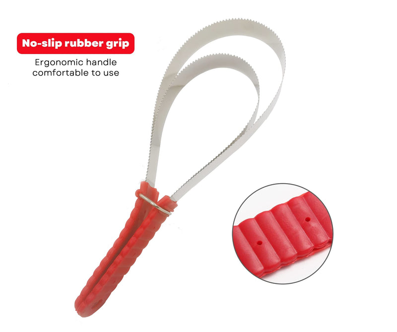 Shedding Blade Horse Brush Scraper Stainless Steel Shed Blade for Dogs (two loops) White two loops - PawsPlanet Australia