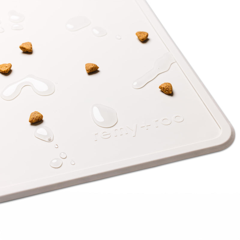 Remy+Roo Stone Silicone Dog Food Mat for Pet Bowls | Cat Food Mat | Premium Pet Mats for Food and Water | Dog Bowl Mat Waterproof-100% | Non-Slip | Dishwasher Safe | Dog Mat for Food and Water - PawsPlanet Australia