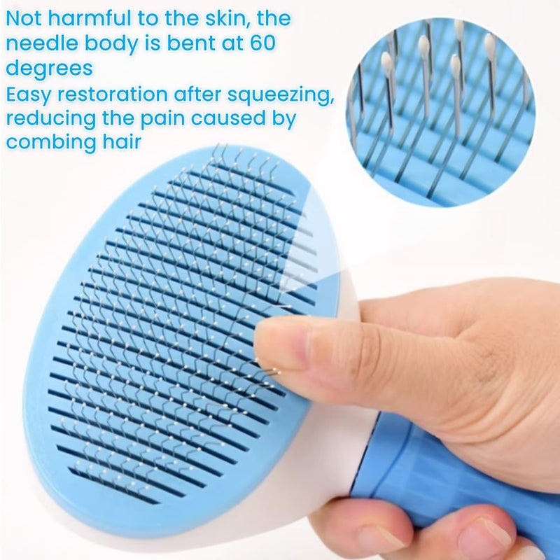 Cat Brush Self Cleaning, Ergonomic Handle,Slicker Cat Brush with Release Button,Tool Suitable for Cats And Dogs Pet Hair Cleaner, Easy to Remove Loose Undercoat ﻿ ﻿ - PawsPlanet Australia