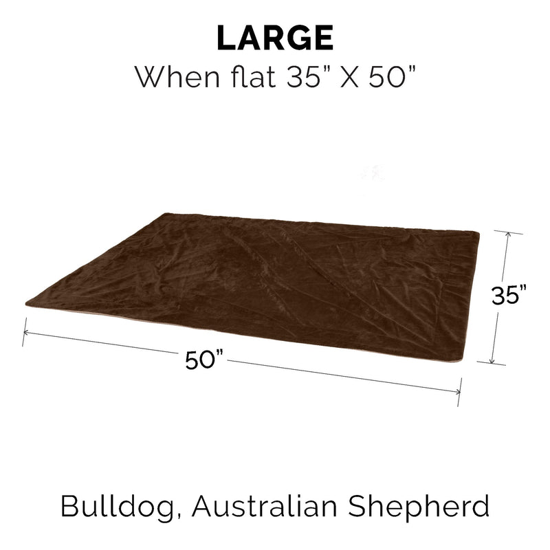 Furhaven Waterproof Throw Blanket for Dogs & Indoor Cats, Washable - Two-Tone Luxe Velvet Dog Blanket - Brownstone, Large 50.0"L x 35.0"W - PawsPlanet Australia