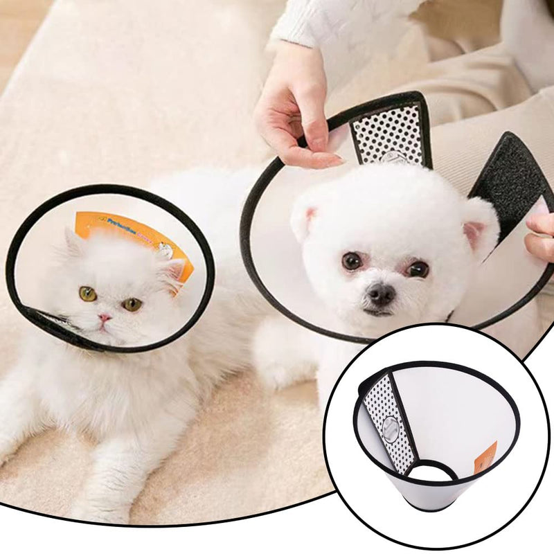 2 Pcs Cat Cone Dog Con,Adjustable Recovery Pet Cone,Fits Neck 7-11 inch Adjustable,Plastic Elizabethan Collar for Cats Kitten Small Dog After - PawsPlanet Australia