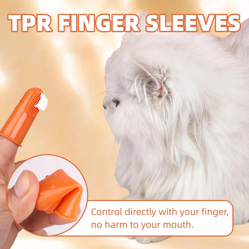 Dog Toothbrush Set, Dental Care Dog Set with Toothpaste for Dogs and Dogs Dental Care Fingerling and Dog Toothbrush, Protect Your Teeth, Removes Plaque and Bad Breat, Beef Flavor