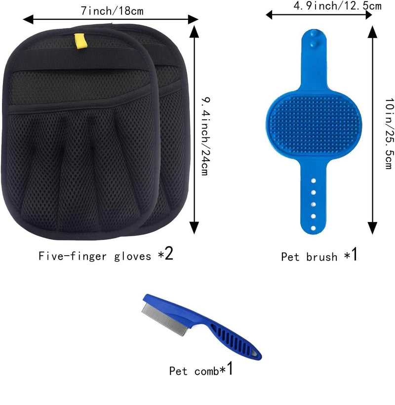 2-Pack Pet Hair Removal Glove, Five-Finger Static pet Hair Gloves, Reusable cat and Dog pet Hair Removal Tools - PawsPlanet Australia