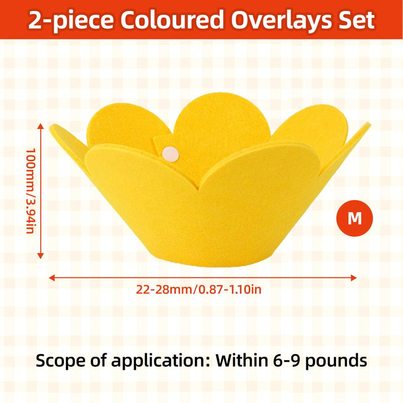 Pack of 2 Cat Collar [Yellow & Blue] - for Cats, Adjustable Cat Collar for After Surgery, Sunflower Cat Collar for Small Dogs