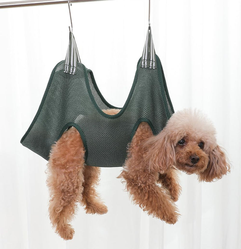 Pet Grooming Hammock Harness for Cats Dogs, Relaxation Pet Grooming Hammock Restraint Dog & Small Animal, L (Legs Spacing: 5.5-13.4" / Max W: 50-60LBS), Army Green L（ Legs Spacing：5.5-13.4" / Max W：50-60LBS） - PawsPlanet Australia