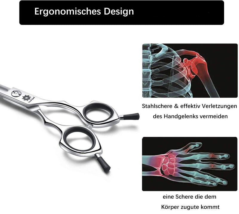 Grooming Pet Scissors, 6.5 Inch Curved, Cat & Small Dog Shears, Professional Groomer's Design (6.5 Inch - Black) Black-6.5indown - PawsPlanet Australia
