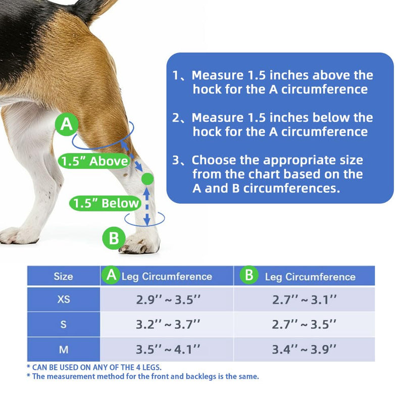 Dog Knee Brace for Torn ACL Hind Leg and Luxating Patella, Canine Rear Hock Joint Support, Joint Injury and Sprain Protection, Removable Design, Comes with 2 Spring Bars and 2 Steel Bars (XS Pair) XS - PawsPlanet Australia