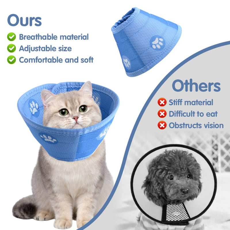 Soft Cat E Collar，Cat Recovery Collar，Adjustable Cat Cone Collar Elizabethan Collar Does Not Block Vision - PawsPlanet Australia