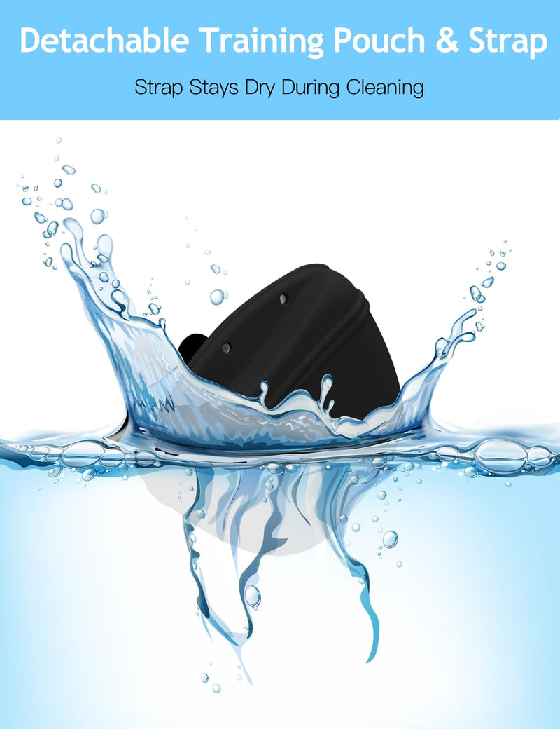 SnugMaker Dog Treat Pouch with Training Clicker, 2.76 Cup Silicone Dog Treat Bag, Dog Treat Pouches with Waist Belt for Pet Training Walking - Black - PawsPlanet Australia