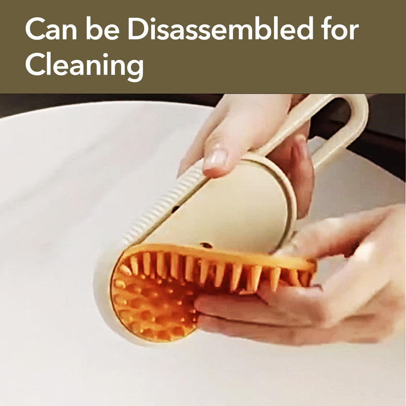 Spray Pet Grooming Brush for Dogs & Cats, 3-in-1 Design: Hair Remover, Cleaning Brush and Massaging Brush (Beige) Beige - PawsPlanet Australia