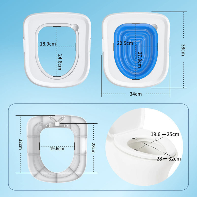 Cat Toilet Training System, Reusable Cat Potty Toilet Training Kit, Sturdy Cat Toilet Training Kit, Cat Toilet Trainer Urinal Seat for Teaching Cat to Use Toilet (White Tray, 1 Blue Inner Support) White Tray , 1 Blue Inner Support - PawsPlanet Australia