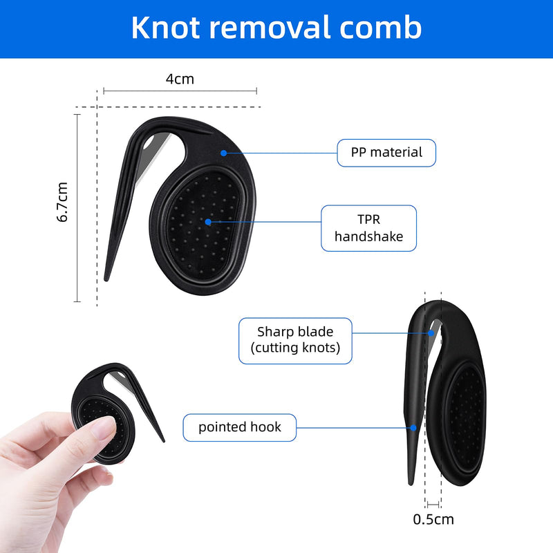 2 Pcs Knotting Comb for Cats Dogs, Pet Dog Shedding Brush, Pet Grooming Supplies for Removing Tangled and Grooming Loose Knotted Hair Black 2pc - PawsPlanet Australia