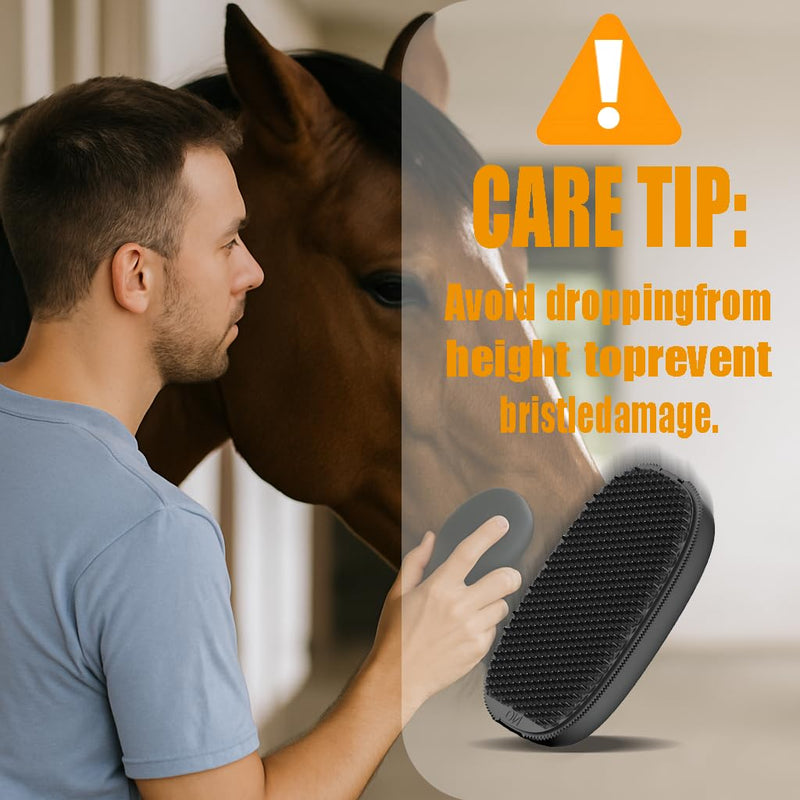 2-in-1 Horse Grooming Brush – Double-Sided Deshedding & Curry Comb Tool for Horses, Dogs & Cats, Soft & Hard Bristles, Pet Grooming & Bathing Supplies - PawsPlanet Australia