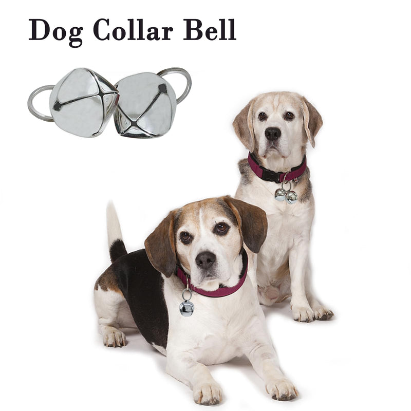 Large Dog Bells, Collar Loud Bells, Pet Tracker & Training, Handmade Metal(Silver) Silver - PawsPlanet Australia