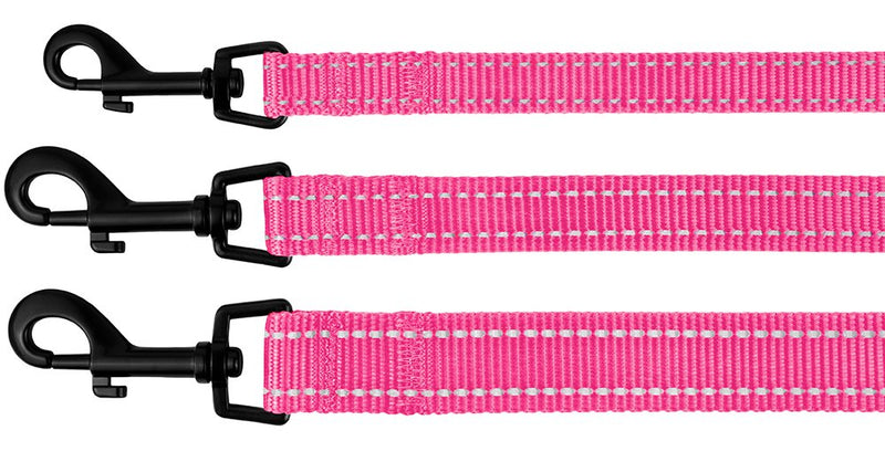 CollarDirect Nylon Dog Leash 5ft for Daily Outdoor Walking Running Training Heavy Duty Reflective Pet Leashes for Large, Medium & Small Dogs (L, Pink) - PawsPlanet Australia