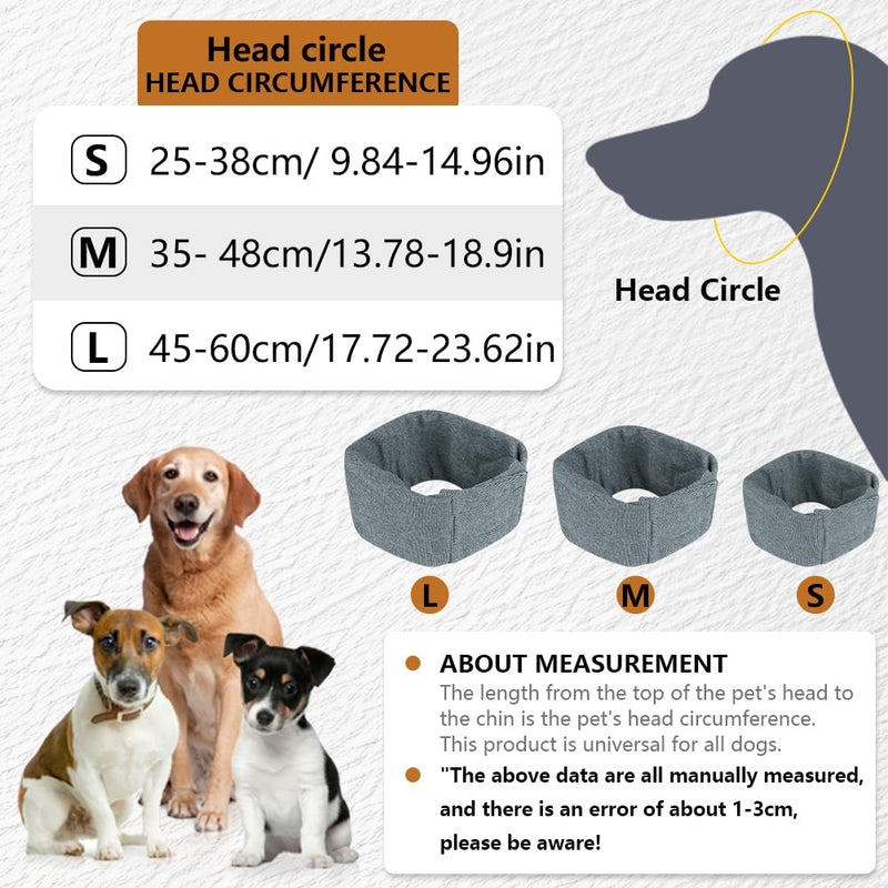 Aomig Dog Snood Ear Protectors, Dog Hat Neck and Ears Warmer, Dog Adjustable Ear Wrap, Dog Ear Muffs Noise Protection, Windproof and Cold-Proof Dog Snood Ear Protector for Anxiety Relief and Calming M Grey