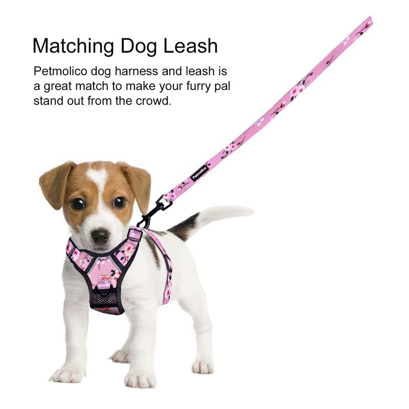 Petmolico Medium Dog Harness and Leash Set, No Choke 4 Leash Attachments Easy Control Handle Soft Padded Reflective Vest Dog Harness, Pink Plum - PawsPlanet Australia