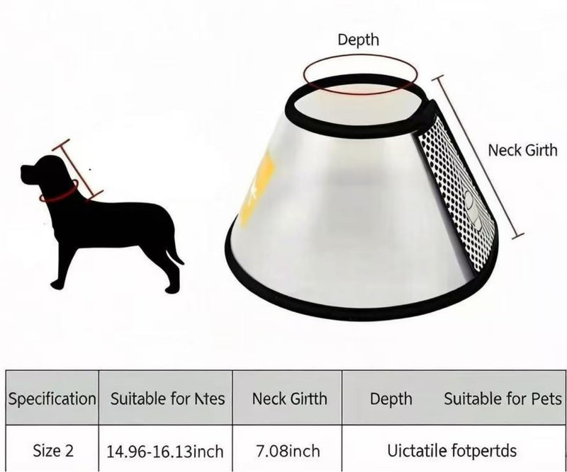 Anti-Licking Dog Collar; Comfortable Elizabethan Collar Suitable for Medium to Large Dogs After Surgery; Soft pet Neck Protection Collar (Size M)