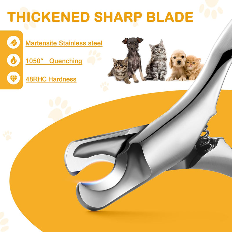 BEZOX Pet Nail Clippers, Whole Stainless Steel Cat Claw Trimmer with Anti Slip Handle, Autoclavable Small Dog Nail Clipper Cutters Silver - PawsPlanet Australia