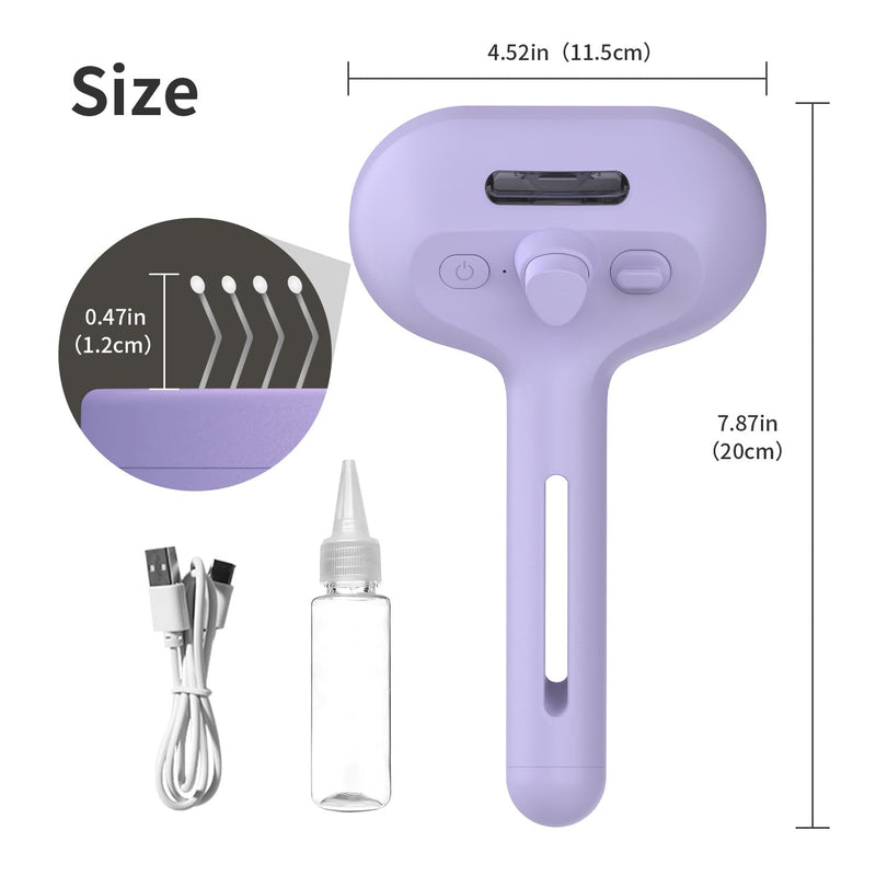 3 in 1 Steam Cat Brush for Shedding - Self-Cleaning Dog Grooming Tool for Long and Short Hair Pets - Removes Static, Flying Hair, and Loose Fur (Purple) Purple - PawsPlanet Australia