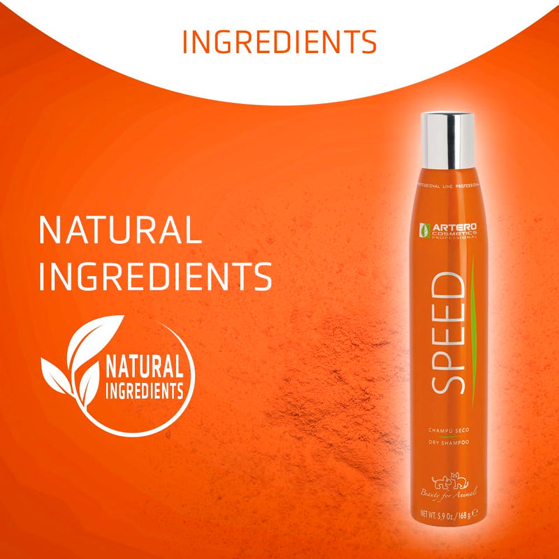 Artero Speed. Fabulous and effective shampoo for dogs and cats in spray without the need of water or rinsing.