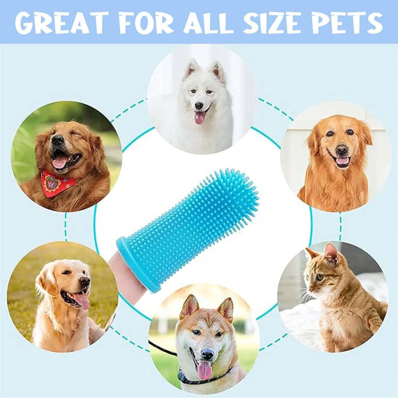 SULIUDAJI Pack of 6 Dog Toothbrush, Dog Toothbrush, Fingerling, Reusable, Round Pets Teeth Cleaning, Silicone Toothbrush for Dogs, Cats, Dental Care, Dog Toothbrush for Small Large Dogs