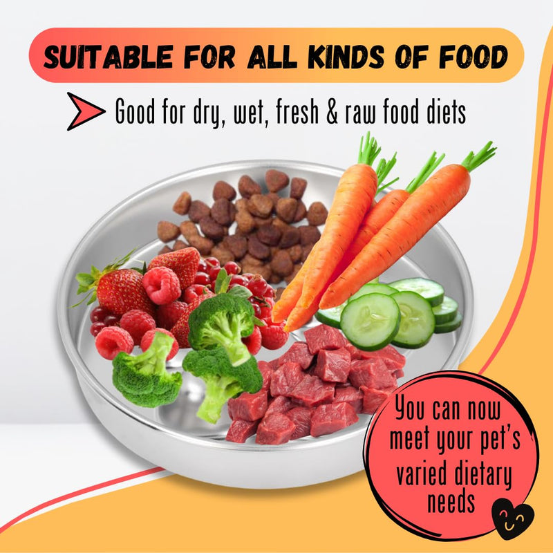 STRUNGZ | Slow Feeder Bowl | Stainless Steel Slow Feeder Bowls | Stainless Steel Dog Bowls | 2 Cups Capacity Dog Slow Feeders | Non-Slip Silicone Base Slow Feeder Dog Bowl | Slow Feeder Dog Bowls - PawsPlanet Australia
