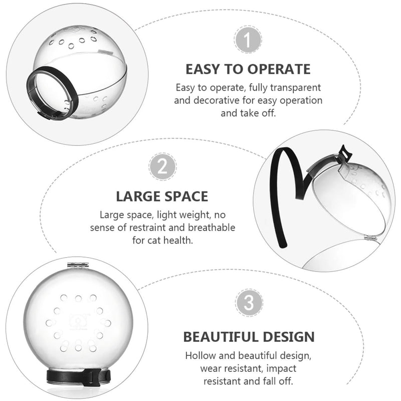 ULTECHNOVO Safe cat headgear made of ABS with breathable holes and shockproof design. White headgear for cats in outdoor use with self-adhesive closure.