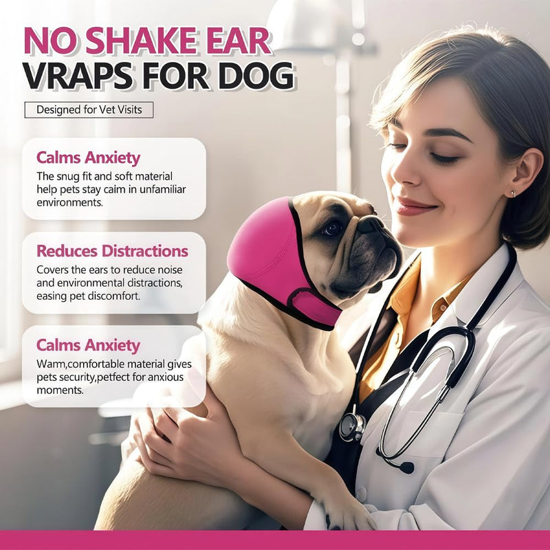 Dog Ear Defenders,QIANSSE Dog Ear Protectors Adjustable Dog Ear Covers for Noise ProtectionDuring Bathing Grooming Thunder Fireworks(M)