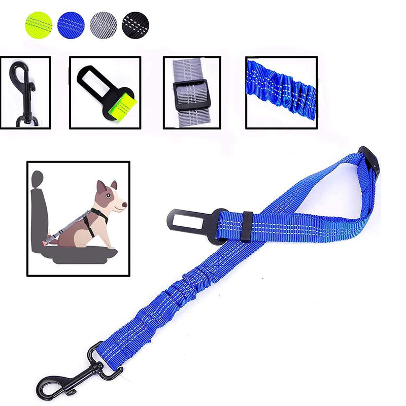 Petpopo 3 Colors Dog Safety Seat Belt,Quality Polyester Fabric,Adjustable,360° zinc Alloy Buckle,with Elastic,High Strength,Wear-Resistant and Durable,Easy to Install,Easy to Wash Blue - PawsPlanet Australia
