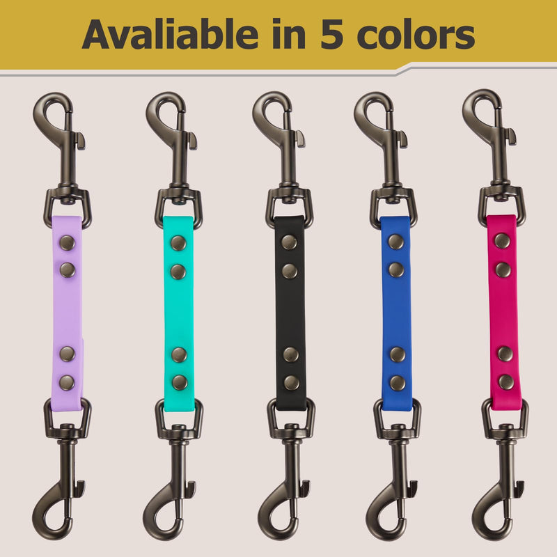 Dog Safety Collar Clip – Waterproof Backup Connector with Dual Hooks for Harness and Collar | Leash Safety Attachment for Training & Walking (Black, 9 inch) Black - PawsPlanet Australia