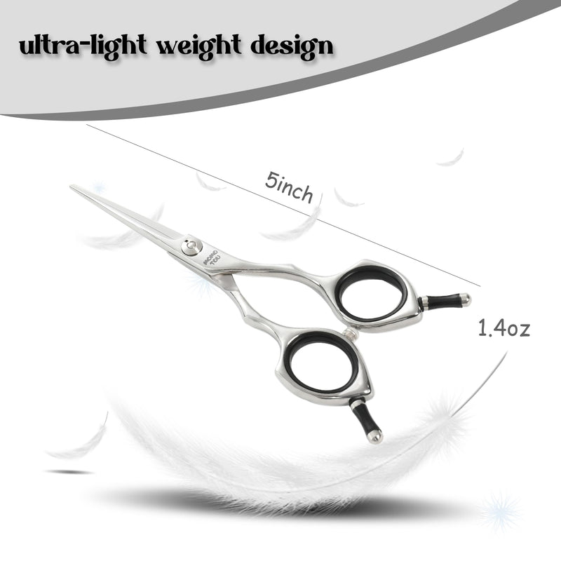 Dog Grooming Scissors 5 inch Small Straight Scissors Super Light Professional 440C Stainless Steel Pet Shears for Trimming Face and Paws Nose Ear Easy Use. - PawsPlanet Australia