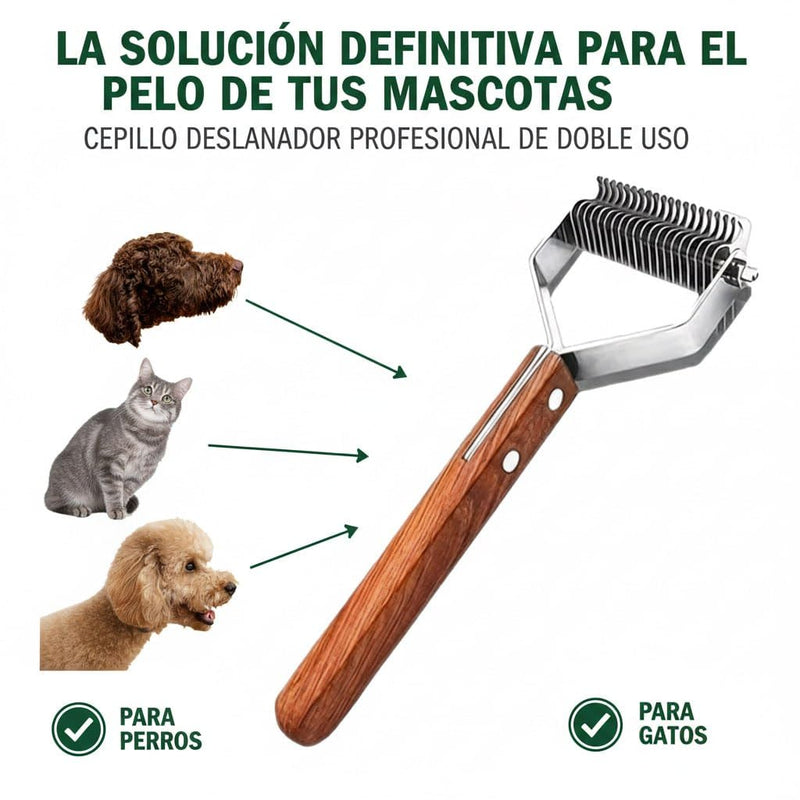 Wooden Cat and Dog Comb - Double Sided Detangling Brush for Pets, Removes Knots and Dead Hair - PawsPlanet Australia