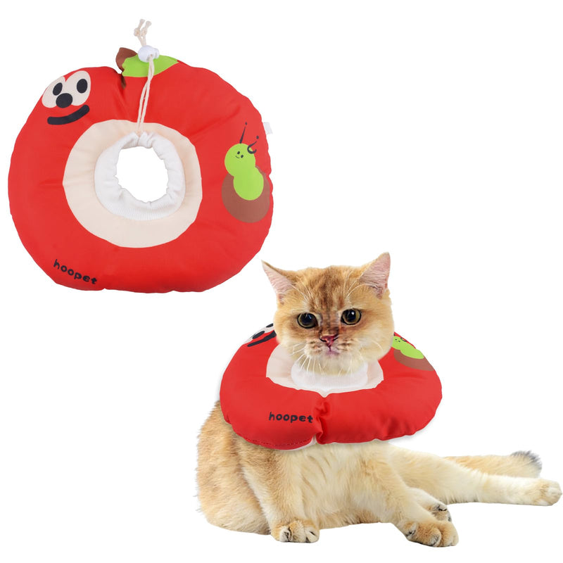 Cat Cone Collar,1 PCS Cute Apple-Shaped Pet Cone Waterproof Cats Recovery Collars Adjustable Cat Cones Collars Soft Kitten Recovery Cones to Stop Licking（M）