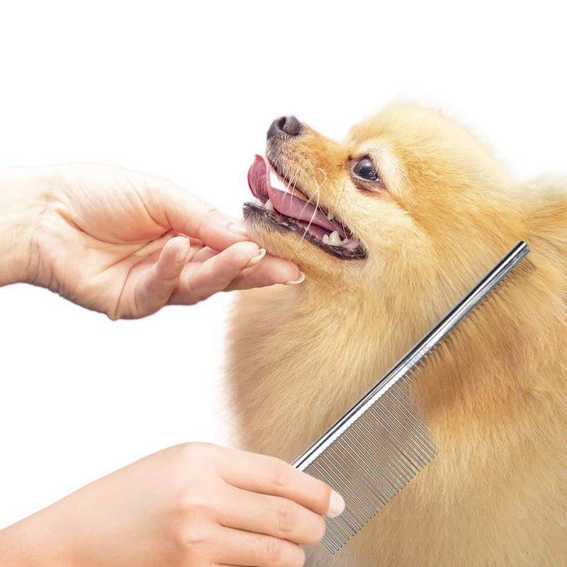 CoCoo Pet Grooming Comb, Stainless Steel Teeth, Detangling and Loose Fur Brush, Encourages Hair and Skin Follicles, Perfect for Small & Medium Cats and Dogs (Small (7.5" x 1.3")) Small ( 7.5" x 1.3" ) - PawsPlanet Australia