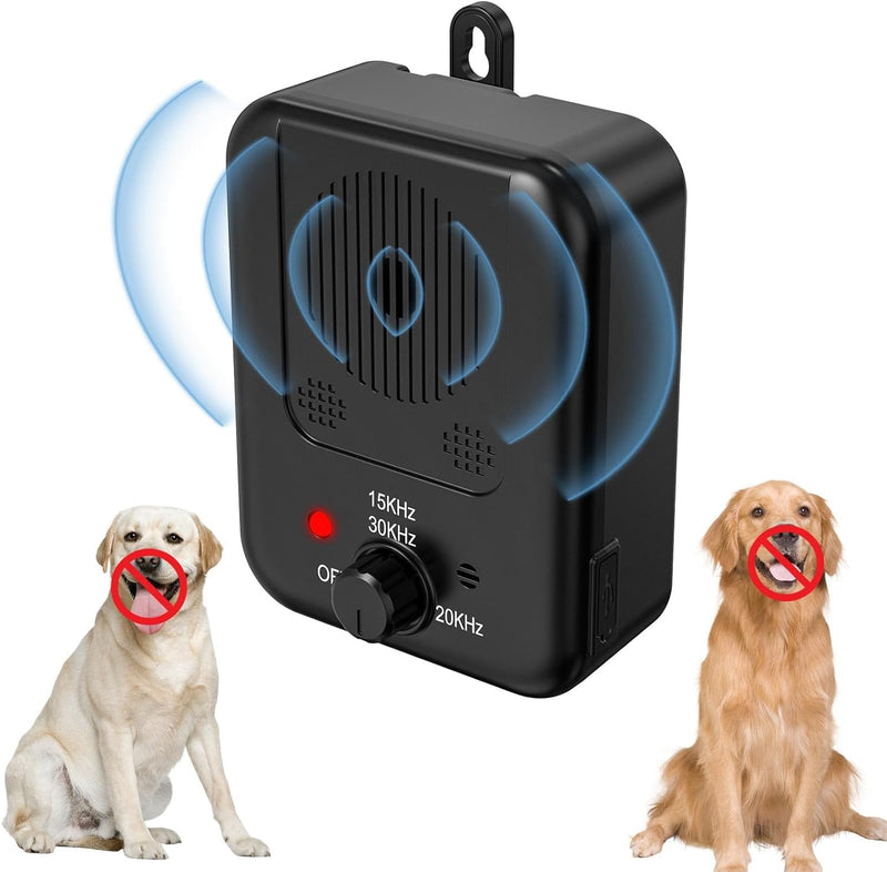 Anti Barking Device, Auto Dog Control Devices with 3 Modes, Waterproof Bark Deterrent Box, Rechargeable Ultrasonic for Indoor & Outdoor Dogs 001 Black K4 - PawsPlanet Australia