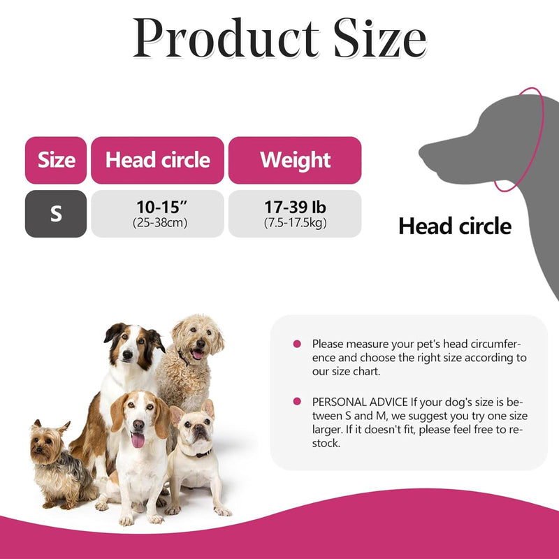 1 Pc Dog Snood Ear Protectors, Comfort Dog Ears Muffs Noise Protection, Waterproof Adjustable Cat Ears Shower Wrap, Pet Snood Ear Covers for Anxiety Relief,Swimming,Grooming (Magenta, 10-15inch)