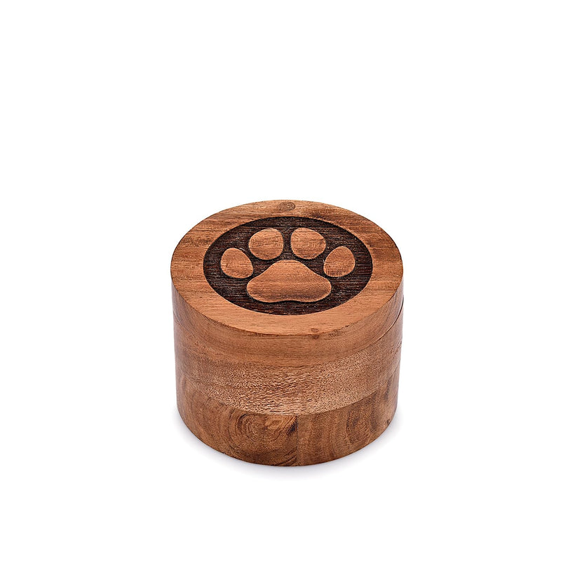 Acacia Wood Decorative Urns Funeral Cremation Urn for Ashes for Dogs, Pet Urns for Cats (3.5" x 3.5" x 2.5") - PawsPlanet Australia