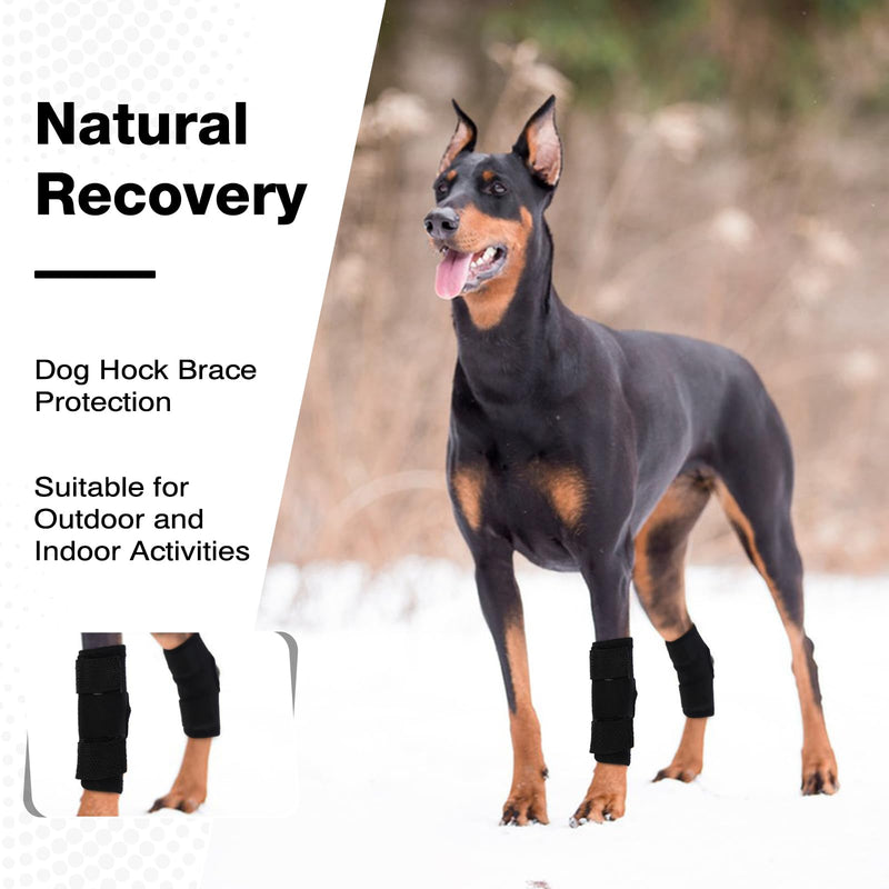 ROZKITCH Dog Leg Protector for Rear Hock Joint or Front Leg Brace, 1 Pair of Dog Leg Compression Wrap Sleeve for Anti Licking Carpal Support Ankle Support Protect Injury Sprain Torn ACL CCL Black XL X-Large - PawsPlanet Australia