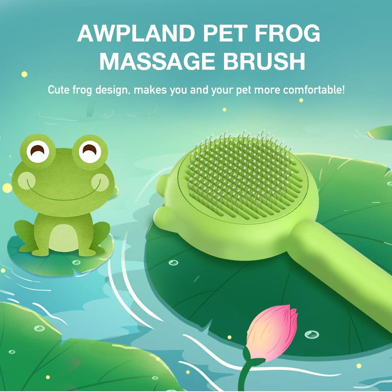 Dog Brush for Short or Long Haired Dogs, Frog Shape Dog Brush with Release Button, Dog Hair Brush Dog Grooming Deshedding Brush for Dog Kitten Rabbit Massage Removes Loose Fur Medium - PawsPlanet Australia