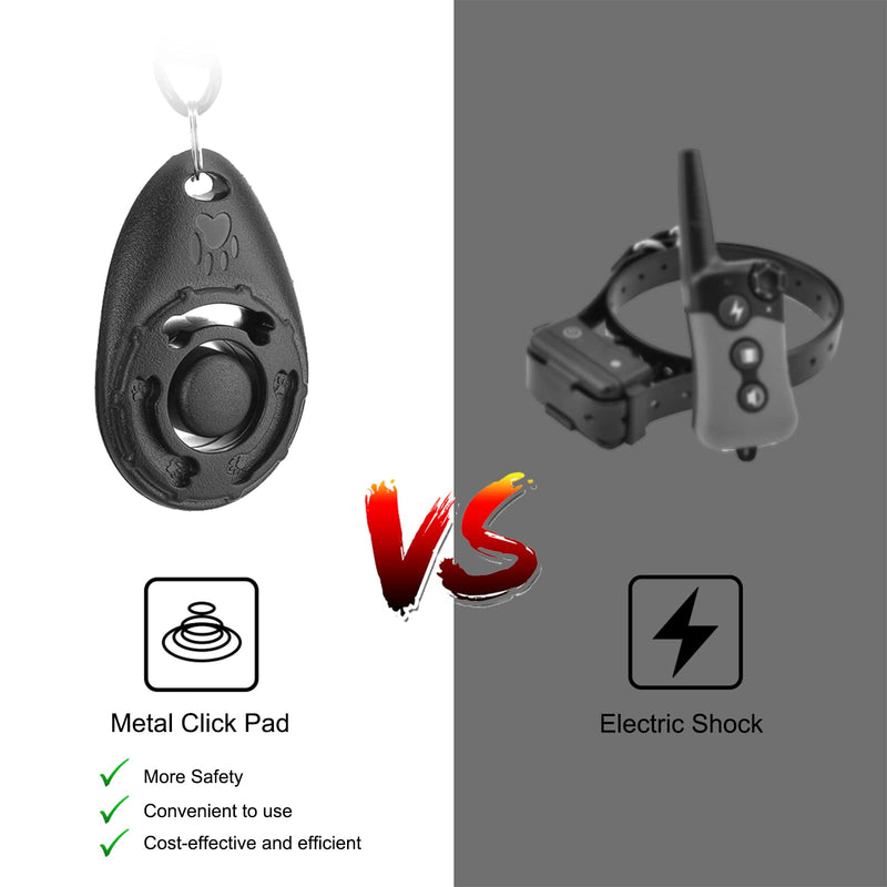 Diyife Clicker Training for Dogs, [2 Pcs] Dog Clicker for Training, Clicker Dog Training with Wrist Strap, Clicker for Pets, Dog Clicker Fits Dog Cat Horse Behavioral Training,Black &Water Lake Blue - PawsPlanet Australia