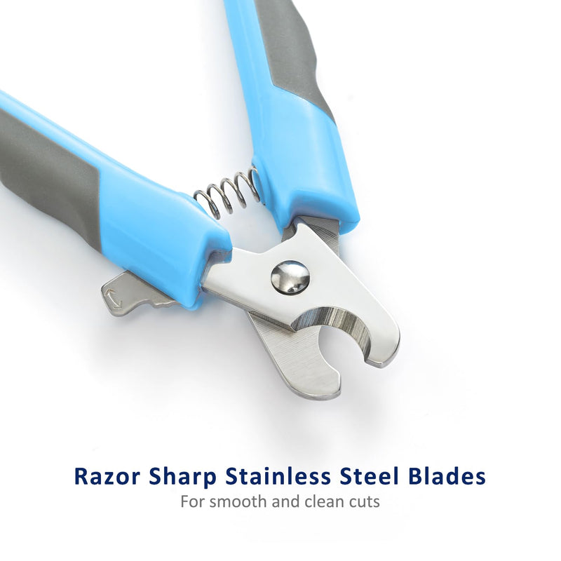 WePet Pet Nail Clippers U07.3, Professional Claw Trimmer, Scissor for Cats, Dogs, Puppies, Kittens, Hamsters, Rabbits and Small Animals, Sharp, Safe, M, Grey/Blue #03 Grey/Blue - PawsPlanet Australia